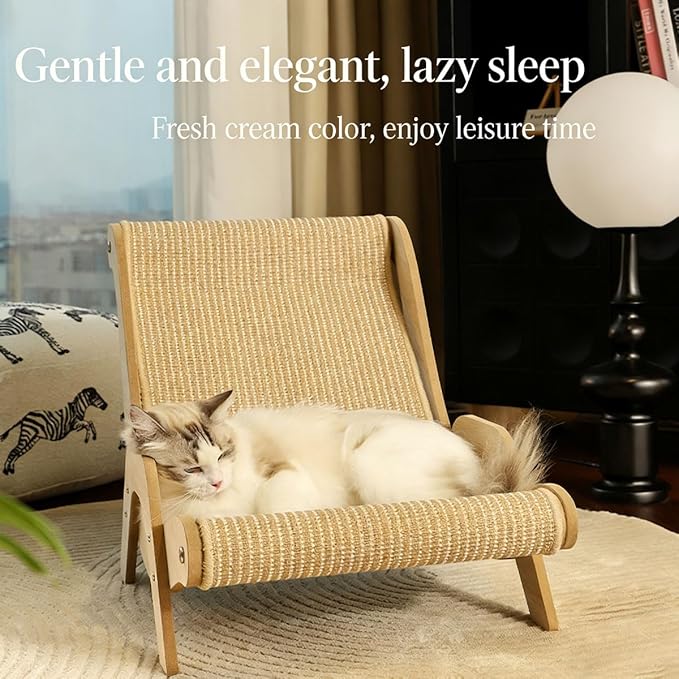 Cat Recliner Scraper Board,Cat Scratch Pad Bed Lounge for Indoor Cats,Modern Cats Furniture for Scratching and Resting,Sisal Cat Chair Fits Cats Up to 20 in Body Length (Replacement Pad)