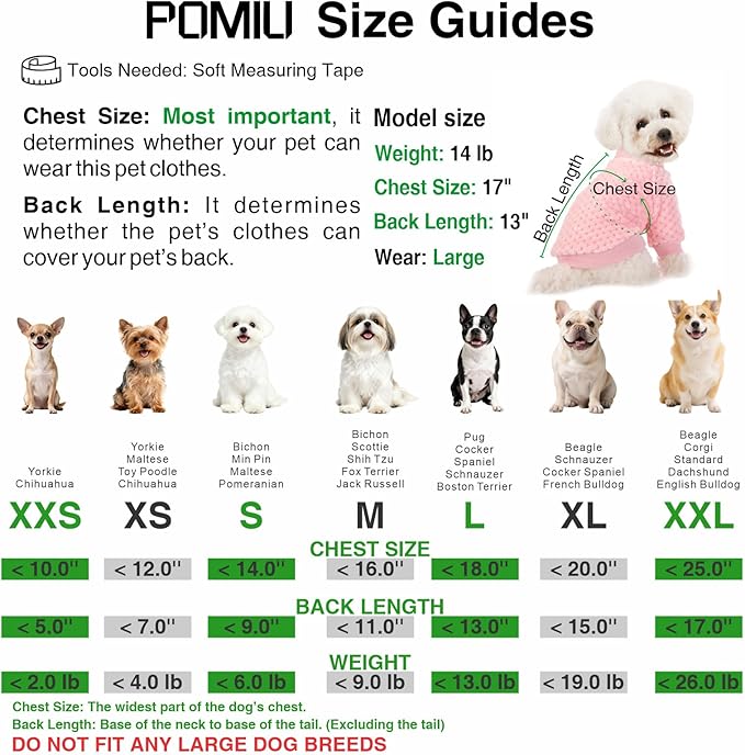 Dog Sweater, 3 Pack Dog Sweaters for Small Medium Dogs or Cat, Warm Soft Flannel Pet Clothes for Dogs Girl or Boy, Dog Shirt Coat Jacket (Large, Pink+Purple+Light Green)