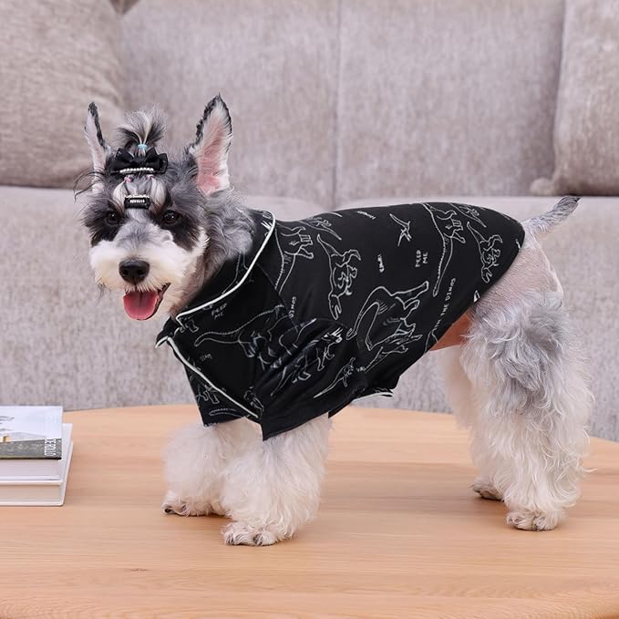 CuteBone Two-Leg Velvet Pet Pajamas Girl Dog Clothes - Soft, Cozy, and Stretchy Boy Pjs for Small, Medium Dogs and Cats Winter Sleepwear Apparel LTP08S