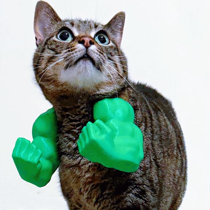 Cat Arms Muscle Arms for Cats Neck Funny 3D Printed Arm Cosplay Accessories (Green)