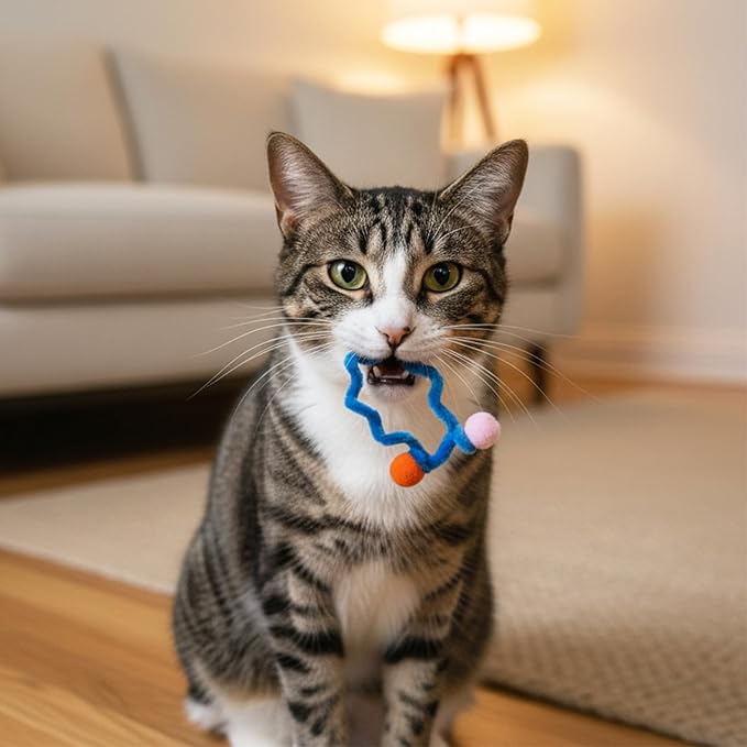 24 Pcs Cat Springs Toys Interactive Cat Toy Colorful Cats Spiral Spring Toy Cute Kitten Stuff for Swatting Biting Hunting Pouncing Kitten Toys