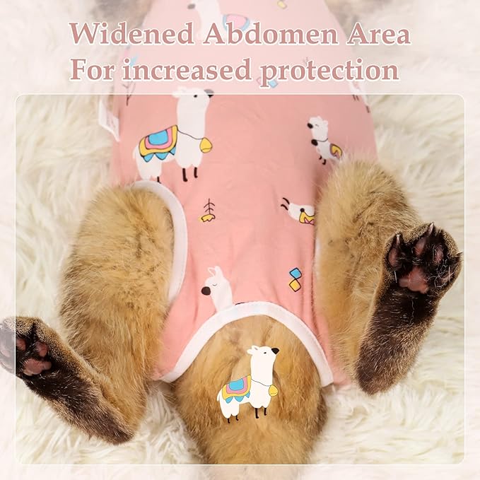 ANWA 2 Pack Cat Recovery Suit - Breathable Cat Onesie for Cats After Surgery Female, Kitten Surgery Recovery Suit Female Abdominal Wound