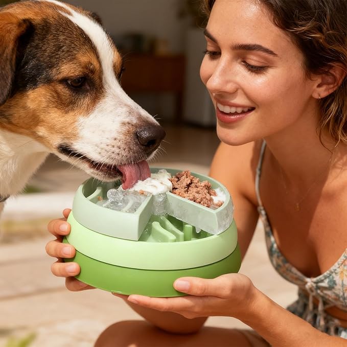 Lightweight Slow Feeder - Washable Pet Feeder, Dog Bowl with Non Slip Bottom Base, Puppy Bowls with Puzzle Interactive, Pet Supplies Feeding Station, Feline Bowl for Daily Use