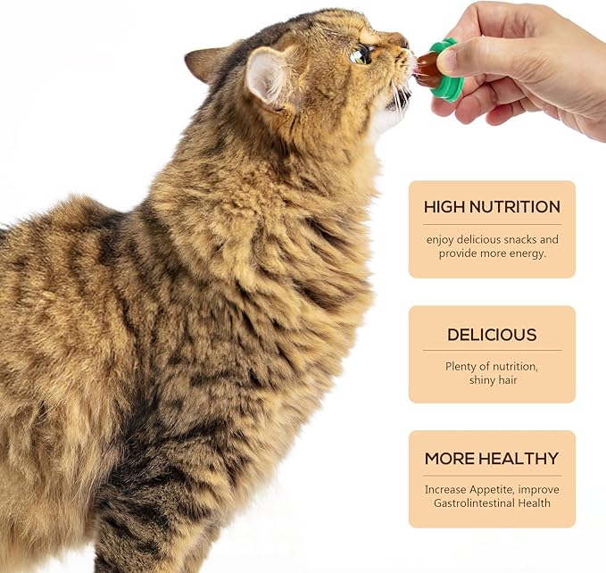POPETPOP Cat Candy Snacks 5-Pack Lickable Catnip Treat Balls for Cats - Indoor Wall-Mounted Catnip Lollipops Promoting Hydration Urinary & Oral Health - Random Flavors