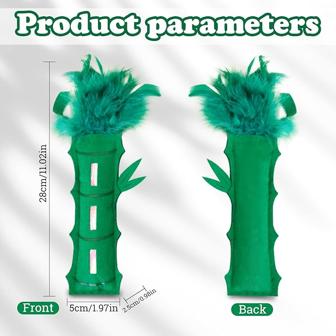 Andiker Catnip Toy for Cats, Cute Bamboo Shapes with Soft PP Cotton Bite-Resistant Cat Chew Toy with Catnip and Crinkle Paper Entertaining Interactive Cat Toy for Indoor Cats and Kitten (Bamboo)