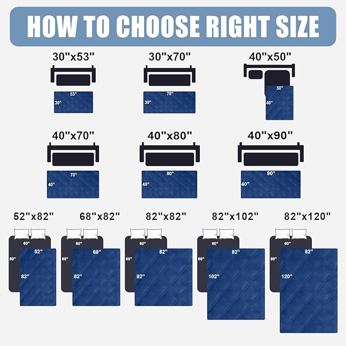 Smiry Waterproof Dog Bed Cover Blanket 30x82, Soft Reversible Pet Blanket, Washable Leakproof Cats Dogs Couch Cover for Sofa, Couch, Furniture, Lattice, Navy/Blue
