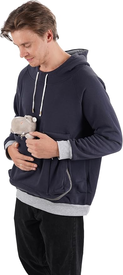 LINYUCHEN Cat Dog Carrier Hoodies – Puppy Kitten Carrying Sweatshirt Large Pet Pocket Pullover Top – Unisex Kangaroo Hoodies