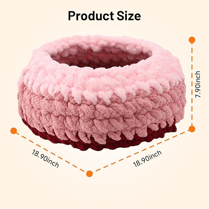 Handwoven Soft Cat Cave Bed, Indoor Cat Beds with Washable Round Nest, Kitten House & Cat Furniture, Cloud Pink