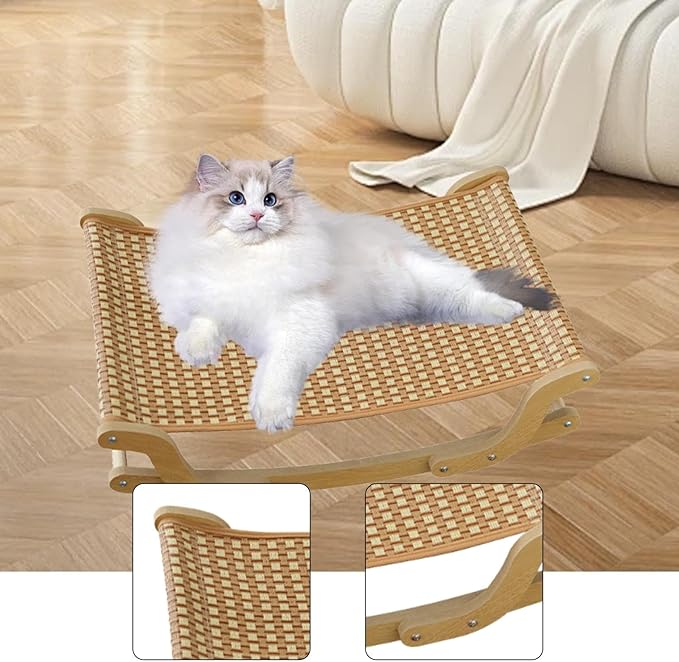 Baoblaze Cat Scratcher Bed Scratching Board Sturdy Playing Resting Protect Furniture Chair Lounge for Indoor Cats Wood Scratch Lounger, Cooling Mat