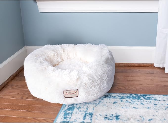 Armarkat Cuddle Bed Model C70NBS-M, Ultra Plush and Soft, White