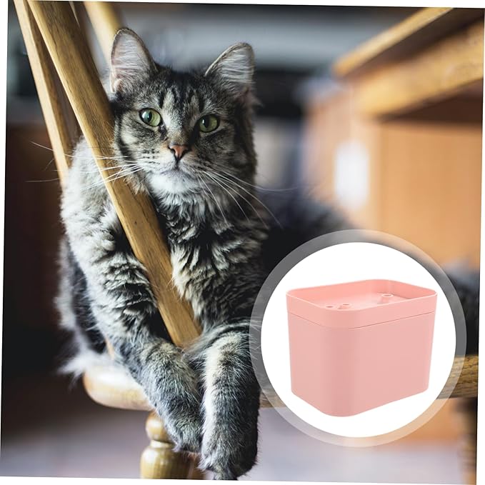 BESTonZON Automatic Cat Water Fountain Dispenser Pink USB Electric Feeder with Flower Shape Outlet Lightweight and Portable Pet Drinking Fountain for Cats and Dogs Easy to