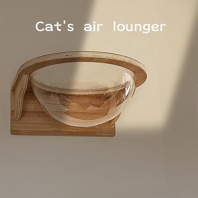 Cat Wall Shelves Wood for Large Cats,Wall Bubble House, Cat Wall Beds Furniture for Indoor Perch Transparent Capsule Bed Cat Steps-XL