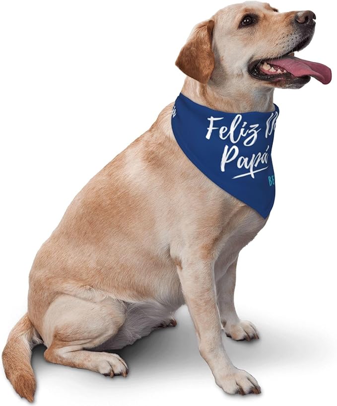 Happy Father's Day Dog Bandana Adjustable Reversible Triangle Dog Scarf Scarves Pet Bibs Costume Accessory Decor for Cats