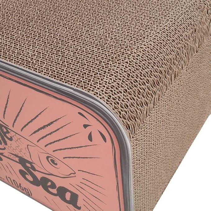 District 70 Sardine Cardboard Cat Scratcher, 60 x 30 x 30 cm, Pink
