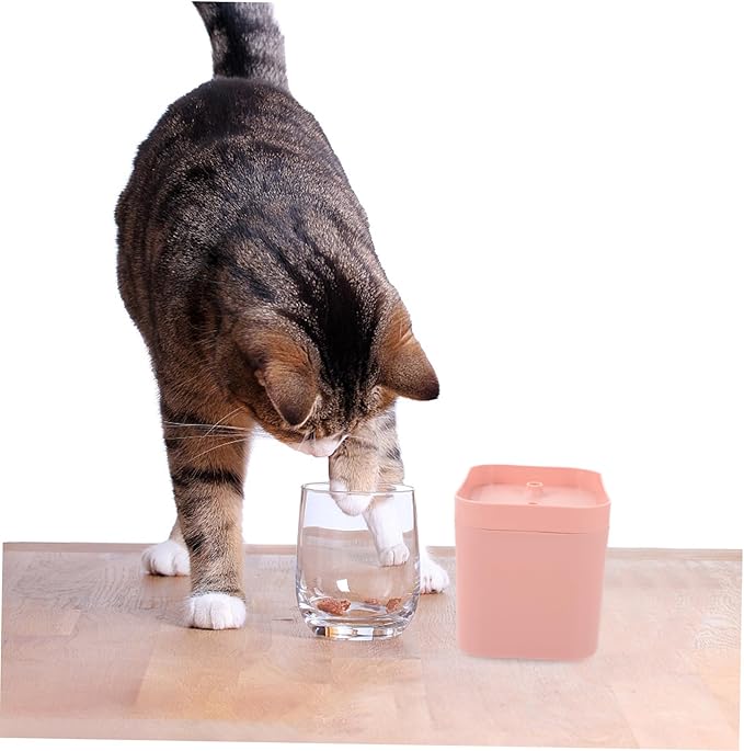 LIOOBO Automatic Cat Water Fountain Pink Electric Water Feeder with Circulation System for Cats and Dogs Portable Design Mute Pump Fun Flower Shape Outlet Easy to