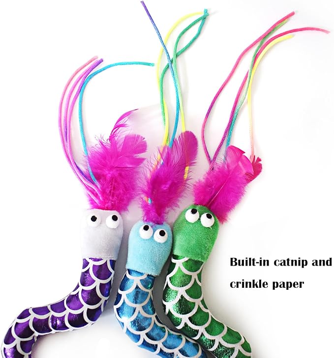 Catnip Cat Toys Fish, 3 Pack Catnip Crinkle Sound, Soft and Durable, Interactive Kitten Kicker for Indoor Cat Kitten Exercise