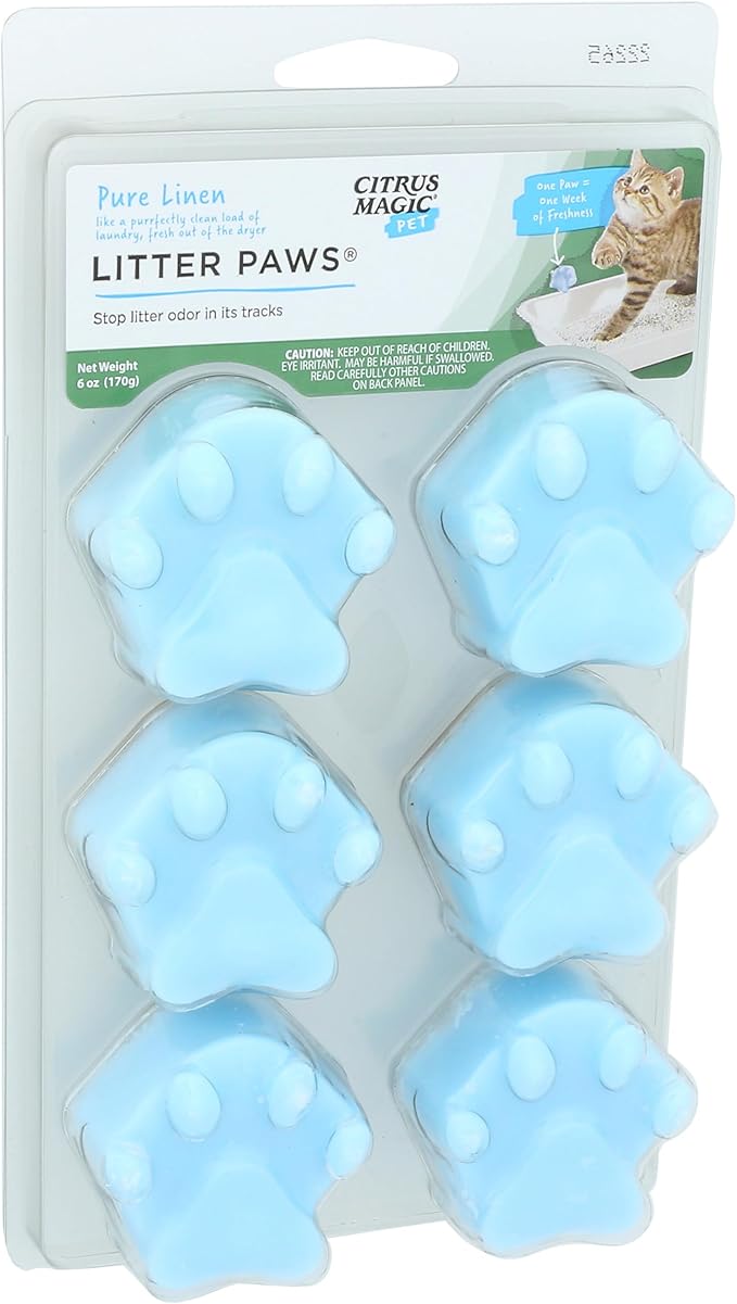 Citrus Magic Pet Odor Control Paws for Litter, Fresh Linen, 6-Count, Pack of 2