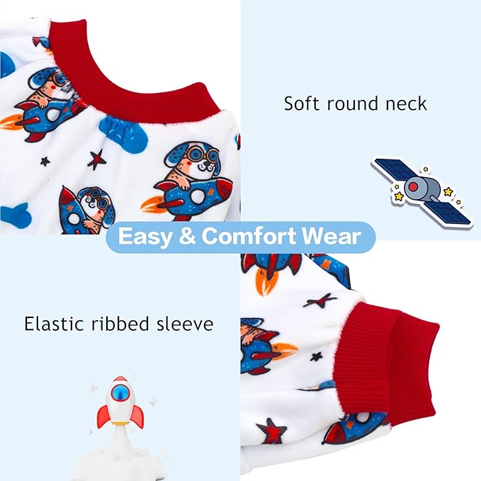 CuteBone Fleece Dog Pajamas Clothes Puppy Jammies Pet Apparel Cat Onesie for Chihuahua Yorkie Frenchies P334L
