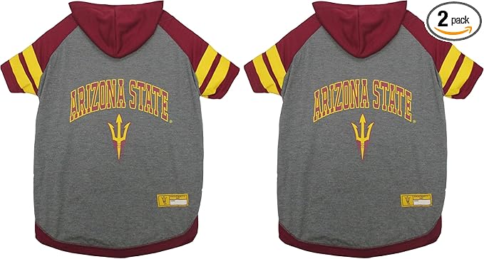 Pets First Arizona State Hoodie T-Shirt, X-Small (Pack of 2)