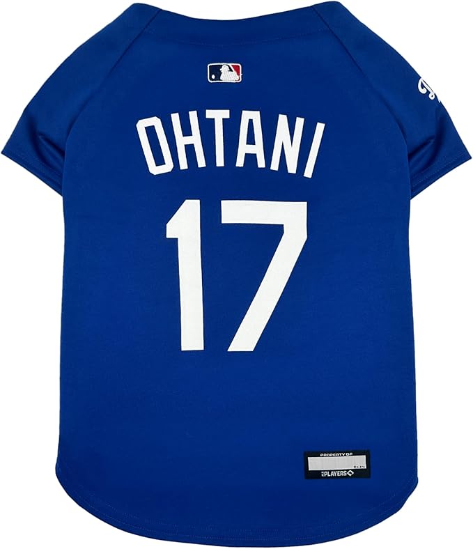 MLBPA Dog Jersey - Shohei Ohtani #17 Blue Pet Jersey - MLB LA Dodgers Mesh Dog & Cat Mesh Blue Jersey, Size X-Large