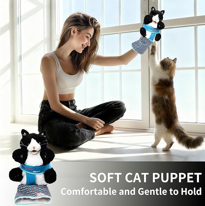 Cat Wrestling Glove Toy - Padded Interactive Play Glove for Cats, Durable Bite Resistant Hand Toy for Feline Fun, Gift for Cat Parents