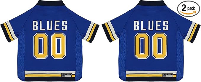 Pets First NHL St.Louis Blues Jersey for Dogs & Cats, Medium. - Let Your Pet Be A Real NHL Fan! (Pack of 2)