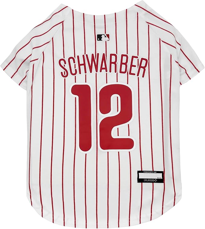 Pets First MLBPA Kyle Schwarber Player Jersey #12 Pet Jersey - MLB Philadelphia Phillies Mesh Players, Size X-Large