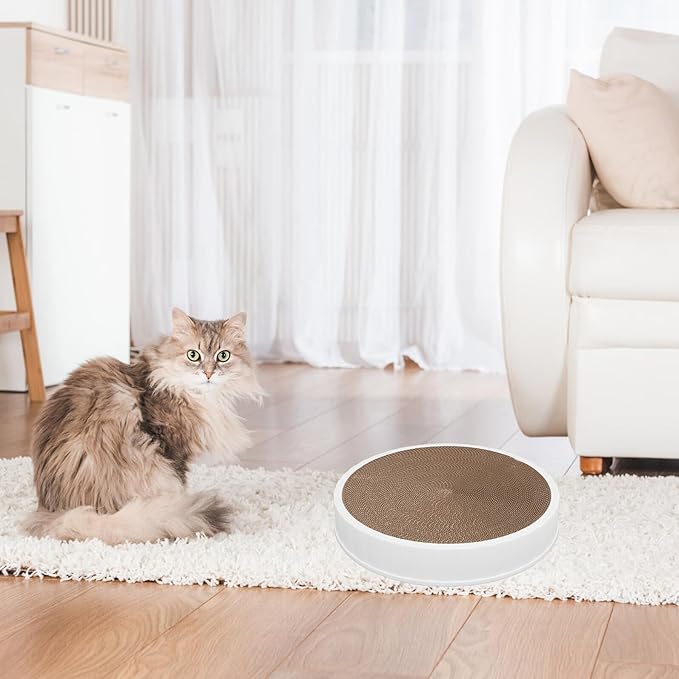Artibetter Corrugated Cat Scratching Board Bowl with Replaceable Cardboard Core Round Cat Lounger Scratch Pad Furniture