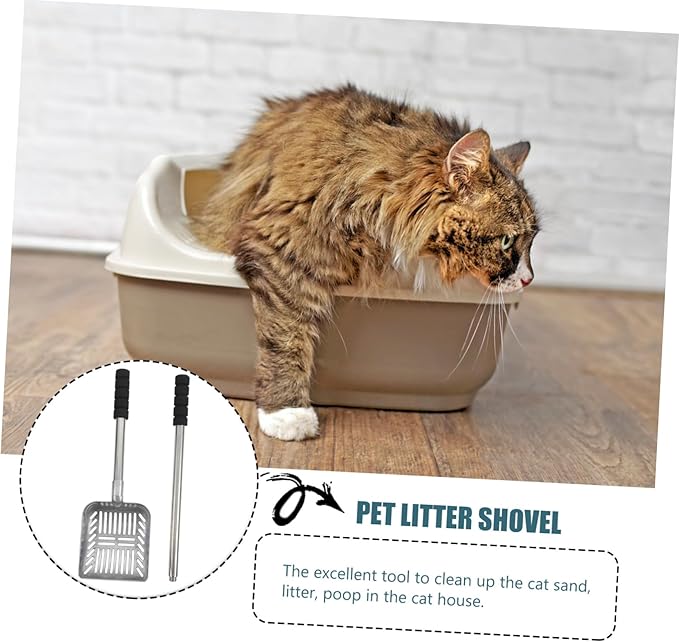 HANABASS Handle Cat Litter Shovel Poop Cleaning Scoop for Easy Pet Waste Removal Suitable for Cats and Pets Convenient Household Cleaning Tool