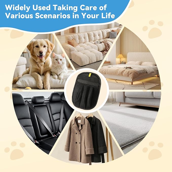 Pet Hair Removal Glove for Cats & Dogs, Five-Finger Electrostatic Pet Hair Remover Glove Reusable Brush Pet Hair Tool for Carpet, Car Seat, Couch and Laundry