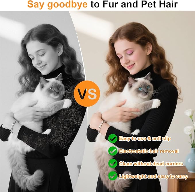 Upgraded 5-Finger Pet Hair Removal Glove for Cats & Dogs, Reusable Electrostatic Pet Hair Remover Gloves, Efficient Pet Grooming Gloves Brush Tool for Furniture, Clothing, Carpet & Couch