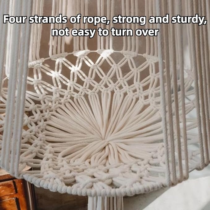 Hanging Cat Bed with Cushion - Macrame Hammock for Indoor Outdoor Home Decor, Boho Swing Cat Wall Furniture for Sleeping, Playing and Lounging