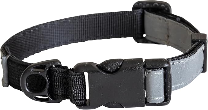 CatGoods Reflective Silver Stretch Cat Collar – Escape-Safe Alternative to Breakaway, Adjustable, Comfortable, ID and Bell Attachment