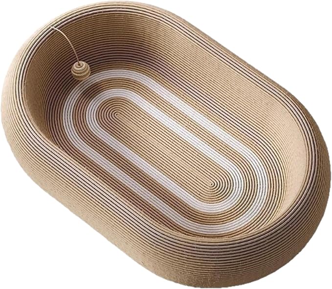 Feline Scratcher Bed – Natural Sisal Nail Sharpener Mat, Upholstery Guard Furniture | Residential Apartment Living Room Sleeping Space Floor Sofa Protection Comfort Activity