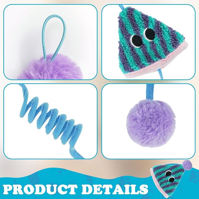 oyeftp Spring Parachute Cat Toys for Indoor Cats, Interactive Door Hanging Cat Toys for Bored Indoor Adult Cats, Retractable Teaser Toy, Hanging Interactive Toys for Cat Kitten Play Chase Exercise