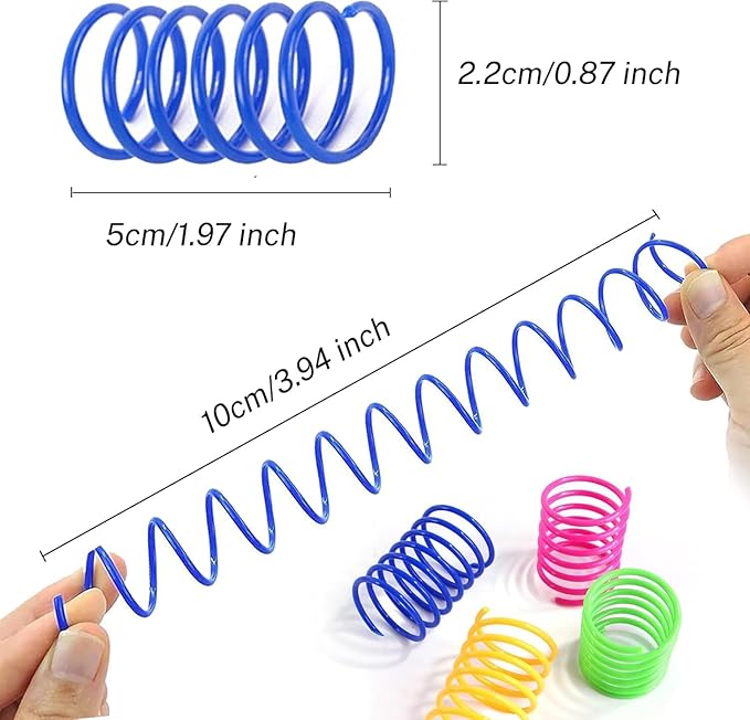 12 PCS Colorful Interactive Cat Spring Toys, BPA-Free Durable Spiral Springs for Indoor Cats, Active Play