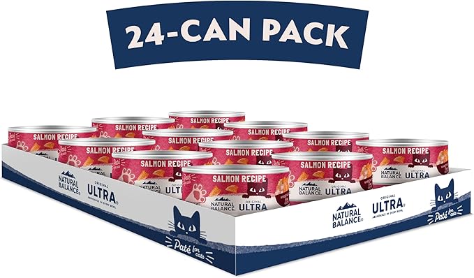 Natural Balance Original Ultra Adult Wet Canned Cat Food, Salmon Recipe, 5.5 Ounce (Pack of 24)
