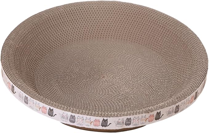 er Cardboard, Pad Bowl Nest for Indoor Cats Grind Claw, ing Board Corrugated Lounge Cat Beds Furniture Protector, L