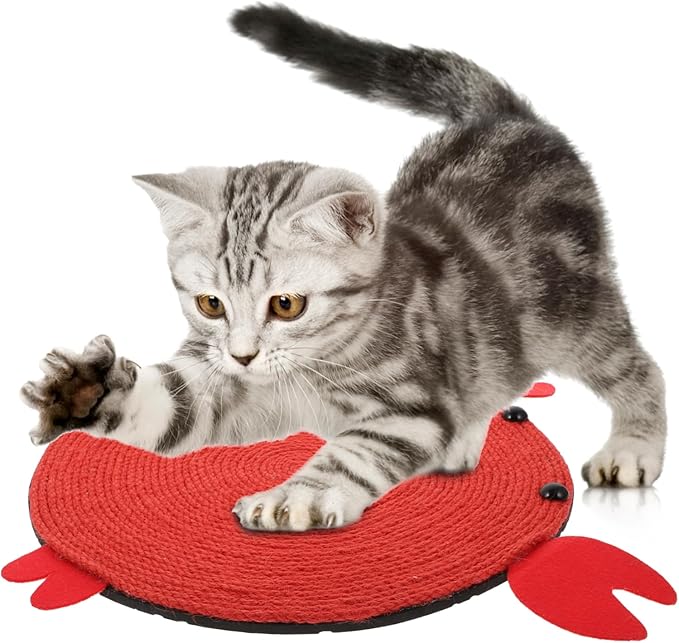 SUPVOX Crab Shaped Cat Scratch Board with Sisal Rope Indoor Cat Scratcher Cushion Natural Claw Grinding Mat for Home Play and Furniture Protection