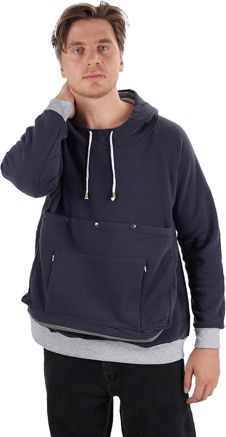 LINYUCHEN Cat Dog Carrier Hoodies – Puppy Kitten Carrying Sweatshirt Large Pet Pocket Pullover Top – Unisex Kangaroo Hoodies