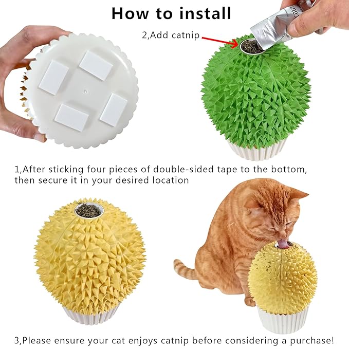Miwoowim Catnip Feeder - Cat Face Scratcher Wall Corner Massage Comb for Indoor Cats Self Grooming Brush (Green)