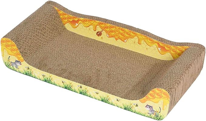 Cat Scratcher Cardboard Lounge Protect Carpets and Sofas Cat Furniture Pet Sofa Cat Scratch Bed for Indoor Cats Exercise Rest, L