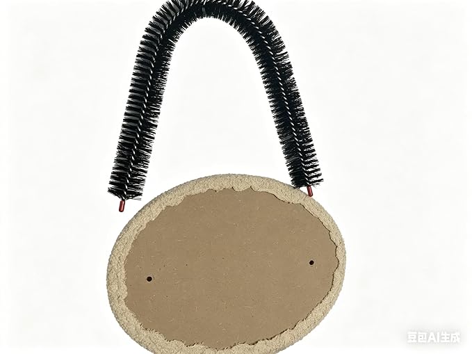 Cat Arch Grooming Brush, Self Groomer wtih Solid Wood Scratching Pad Rubbing Post & Toy with bell Pet Scratchers Fur Massager Cat Face Head Self Grooming Brush for Kittens Small Cats