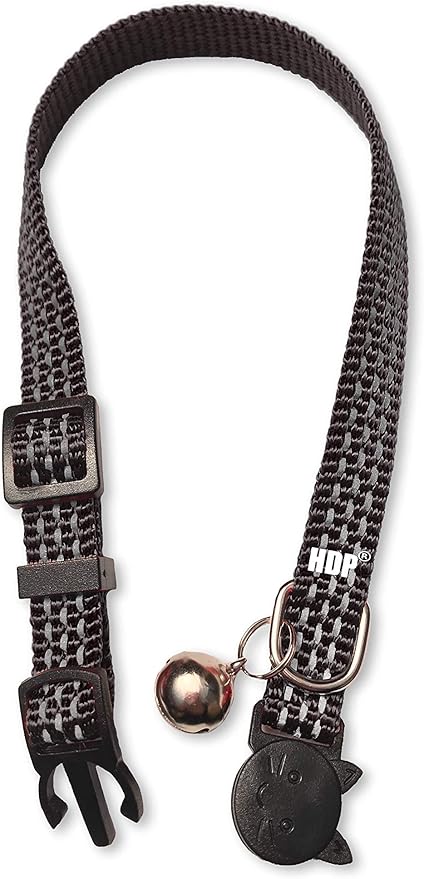 HDP Breakaway Reflective Cat Collars Color:Black