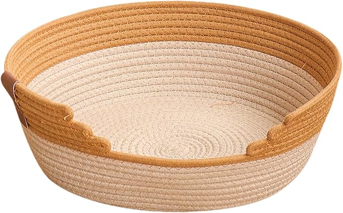 Cotton Rope Woven Cat Bed Basket, Cat Scratcher Rest Nest, All Four Seasons, Pet Supplies Dog Bed for Indoor Dogs, XL
