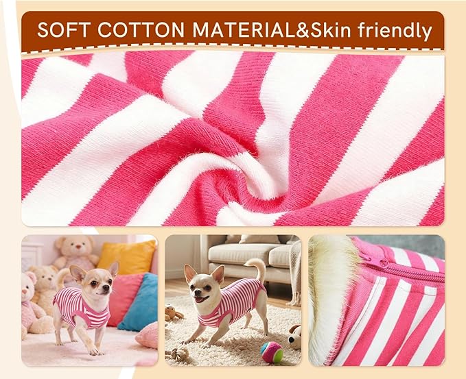 Dog Surgery Recovery Suit Dogs Neuter Spay Female Male Protective Clothes, Pink S