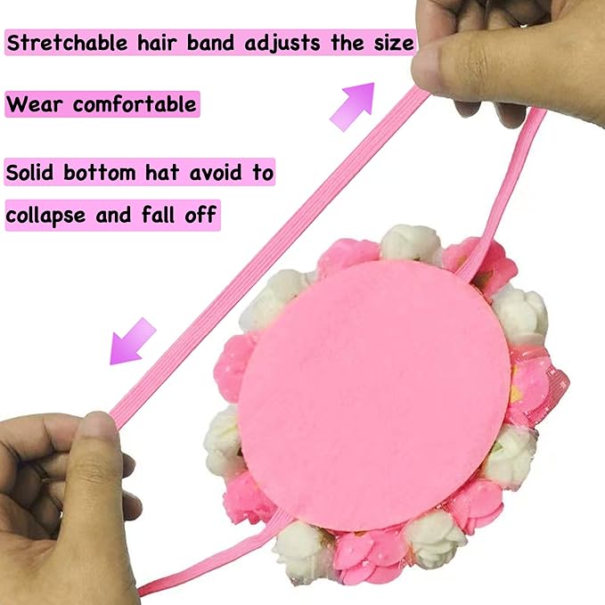 Dog Birthday Hat Adjustable Reusable Crown for Dogs Cats Puppy Kitten Birthday Party Headband with Numbers(Pink)