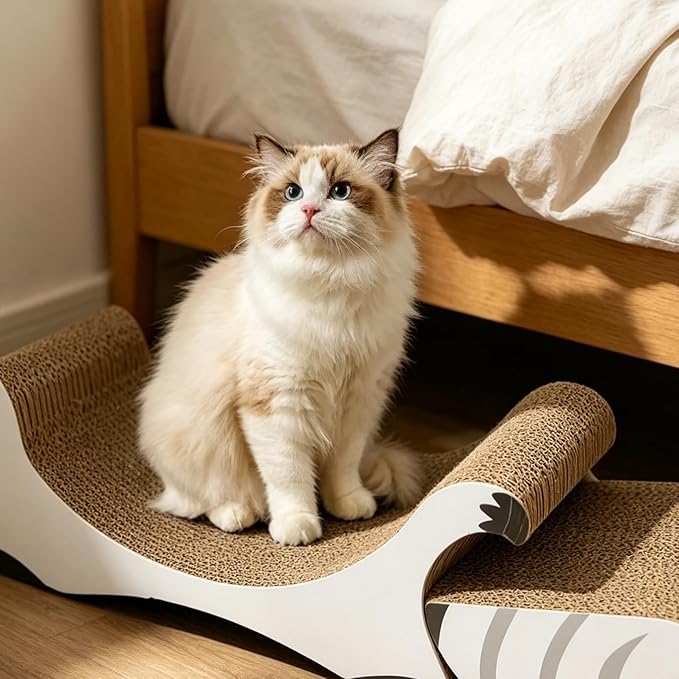 3-in-1 Cat Scratcher Board, Limited Stock Clearance, Durable Corrugated Cat Bed Lounge for Indoor Cats, U-Shaped Interactive Toy with Catnip, Only 10 Left!