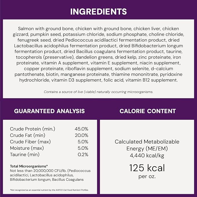 Stella & Chewy's Freeze-Dried Raw Cat Dinner Morsels - Premium Salmon & Chicken Recipe with 98% Wild-Caught & Cage-Free Protein - Natural Grain-Free Cat & Kitten Food - Made in USA - 18 oz (Pack of 2)