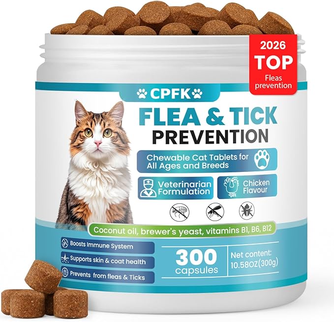 Chewable Flea Treatment for Cats Flea and Tick Prevention for Cats Chewables Fleas Chewables for Cat 300 Chewable